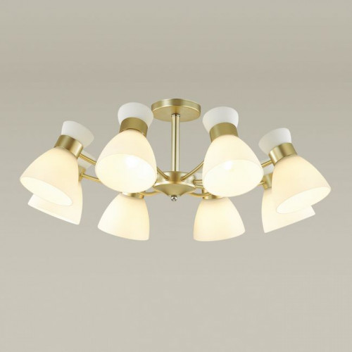 Люстра 4535/8C Lumion Матовое золото, белый
