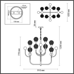 Люстра 4785/8 Odeon Light Золото/серебристый/металл/стекло