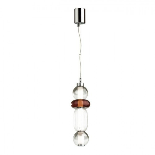 Светильник подвесной 4826/18L Odeon Light Хром/дымчатый/бордовый