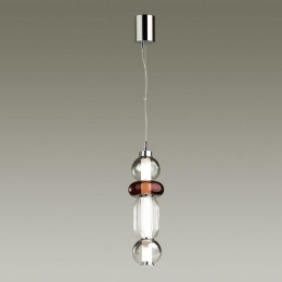 Светильник подвесной 4826/18L Odeon Light Хром/дымчатый/бордовый