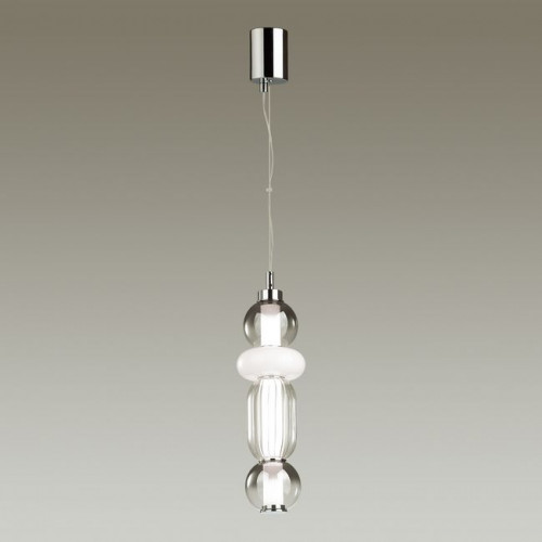 Светильник подвесной 4827/18L Odeon Light Хром/дымчатый/белый