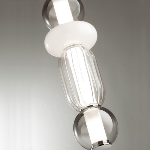 Светильник подвесной 4827/18L Odeon Light Хром/дымчатый/белый