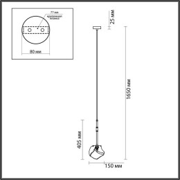Светильник подвесной 4789/1 Odeon Light Черный/золотой/прозрачный