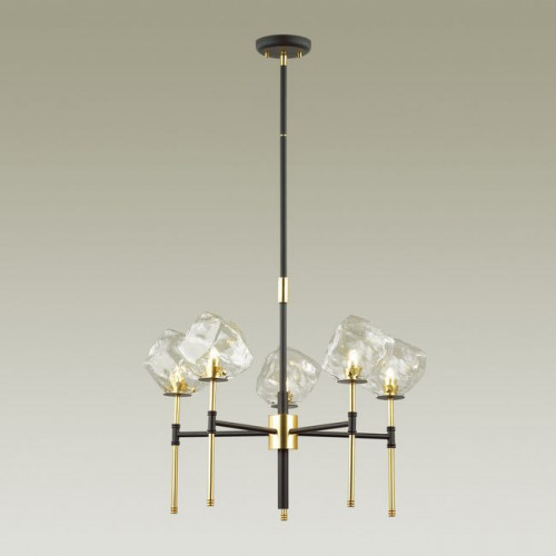Люстра 4789/5 Odeon Light Черный/золотой/прозрачный
