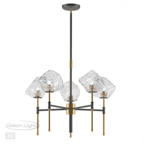 Люстра 4789/5 Odeon Light Черный/золотой/прозрачный