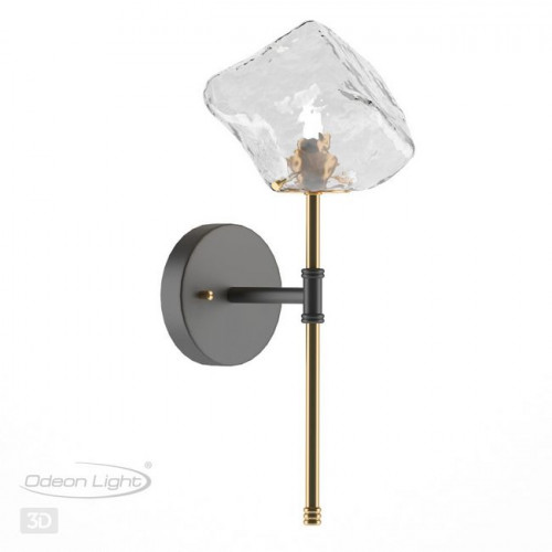 Светильник настенный 4789/1W Odeon Light Черный/золотой/прозрачный
