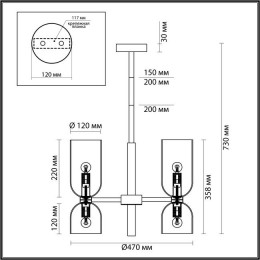 Люстра 4798/8 Odeon Light Бронзовый/белый