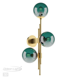 Светильник настенный 4800/3W Odeon Light Бронзовый/изумрудный