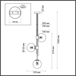 Светильник подвесной 4800/3 Odeon Light Бронзовый/изумрудный