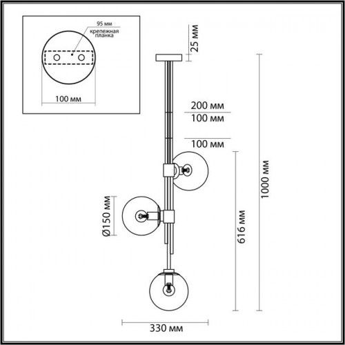 Светильник подвесной 4800/3 Odeon Light Бронзовый/изумрудный
