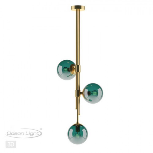 Светильник подвесной 4800/3 Odeon Light Бронзовый/изумрудный