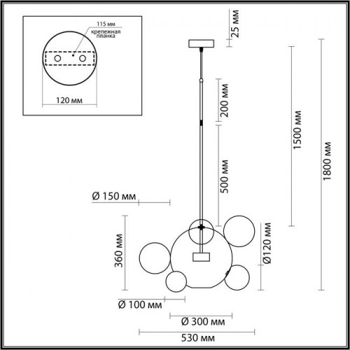Светильник подвесной 4802/12LB Odeon Light Хром/прозрачный
