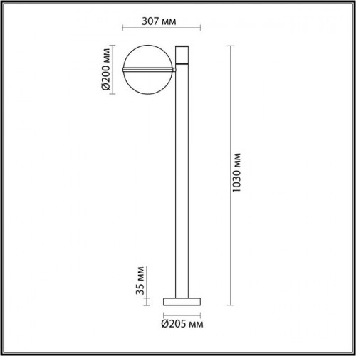 Светильник уличный 4832/1F Odeon Light Черный/акрил