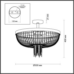 Люстра 4560/5C Lumion Черный, латунь