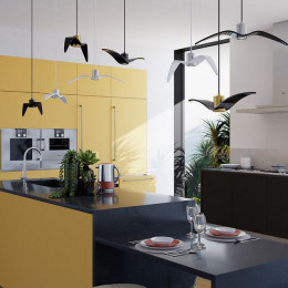 Светильник подвесной 4903/1A Odeon Light Белый/хром/стекло