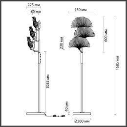 Торшер 4870/3F Odeon Light Exclusive Золотой/чёрный