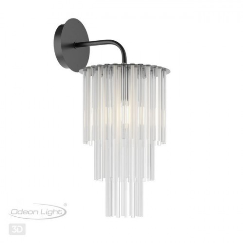 Светильник настенный 4921/1W Odeon Light Черный/прозрач./матов./стекло