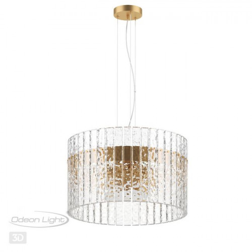 Люстра 4938/6 Odeon Light Матов.золотой/прозрачный/стекло