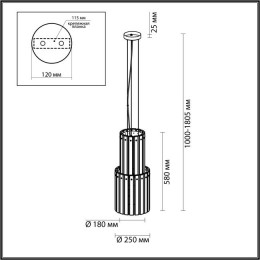 Люстра 4938/4 Odeon Light Матов.золотой/прозрачный/стекло