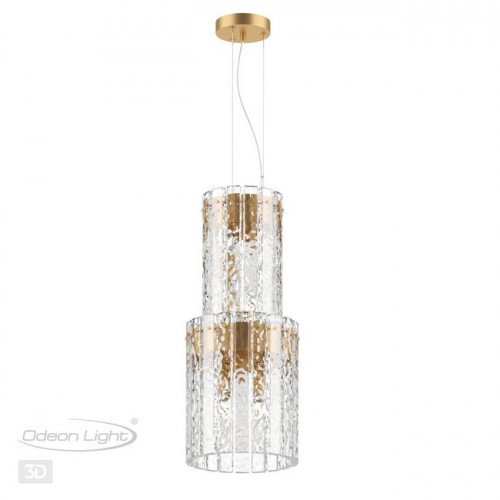 Люстра 4938/4 Odeon Light Матов.золотой/прозрачный/стекло