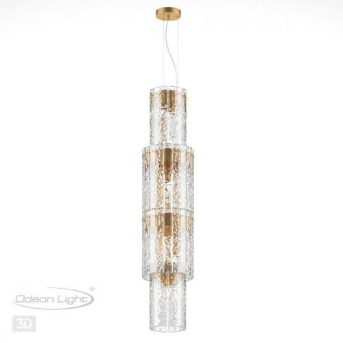 Люстра 4938/7 Odeon Light Матов.золотой/прозрачный/стекло