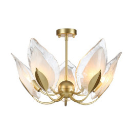 Люстра 4924/5 Odeon Light Матов.золотой/белый/стекло