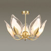 Люстра 4924/5 Odeon Light Матов.золотой/белый/стекло