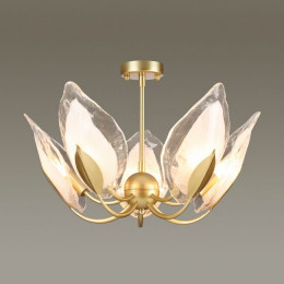 Люстра 4924/5 Odeon Light Матов.золотой/белый/стекло