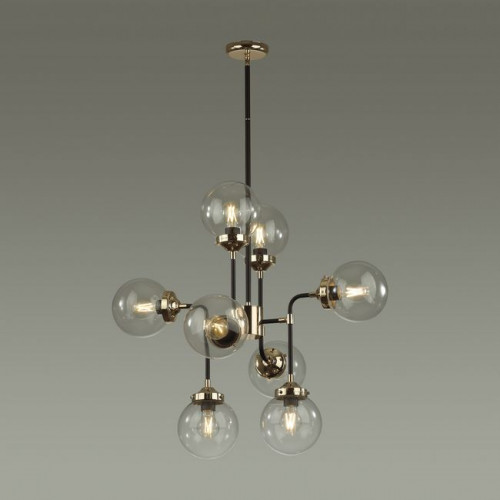Люстра 4971/8 Odeon Light Черный/золотой/прозрачный/стекло