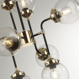 Люстра 4971/8 Odeon Light Черный/золотой/прозрачный/стекло