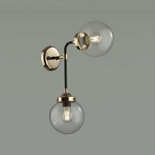 Светильник настенный 4971/2W Odeon Light Черный/золотой/прозрачный/стекло