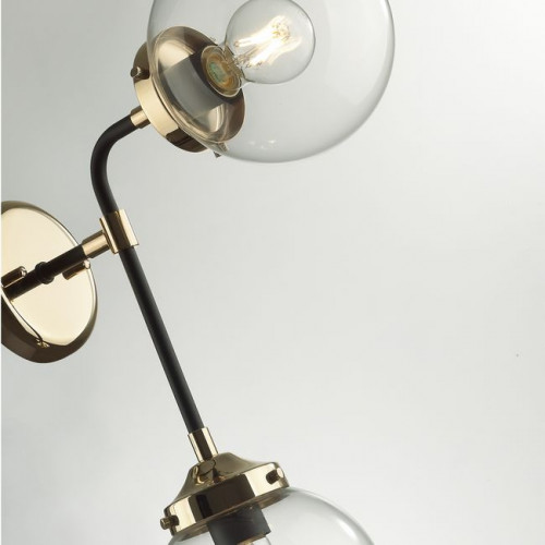 Светильник настенный 4971/2W Odeon Light Черный/золотой/прозрачный/стекло