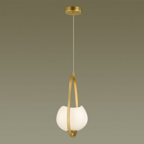 Светильник подвесной 4873/1 Odeon Light Exclusive Золотой/белый/стекло