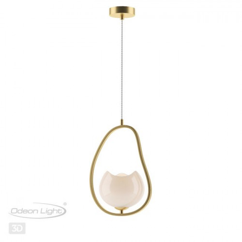 Светильник подвесной 4873/1 Odeon Light Exclusive Золотой/белый/стекло