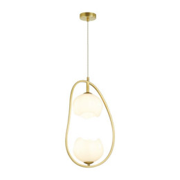 Светильник подвесной 4873/2 Odeon Light Exclusive Золотой/белый/стекло