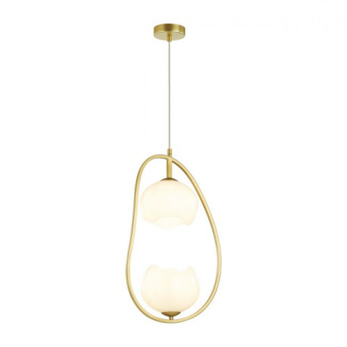 Светильник подвесной 4873/2 Odeon Light Exclusive Золотой/белый/стекло
