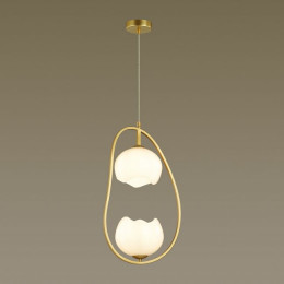 Светильник подвесной 4873/2 Odeon Light Exclusive Золотой/белый/стекло