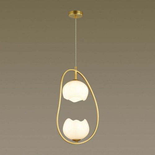 Светильник подвесной 4873/2 Odeon Light Exclusive Золотой/белый/стекло