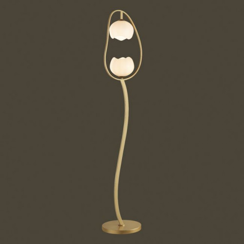 Торшер 4873/2F Odeon Light Exclusive Золотой/белый/стекло