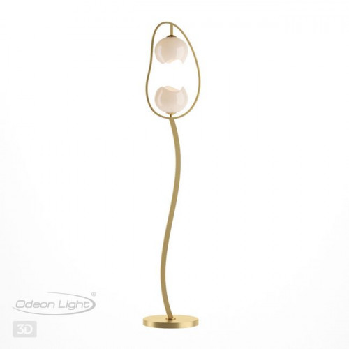 Торшер 4873/2F Odeon Light Exclusive Золотой/белый/стекло