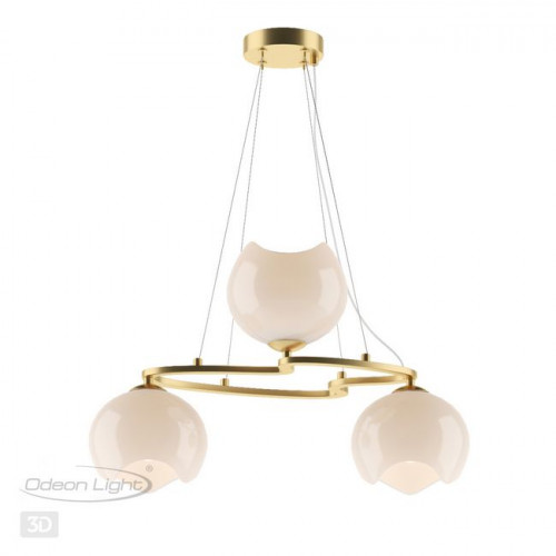 Люстра 4873/3 Odeon Light Exclusive Золотой/белый/стекло