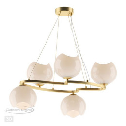 Люстра 4873/5 Odeon Light Exclusive Золотой/белый/стекло