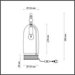 Лампа настольная 4882/1T Odeon Light Exclusive Серебристый/дымчатый/стекло