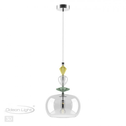 Светильник подвесной 4893/1A Odeon Light Exclusive Золото/раноцветн./керамика/стекло