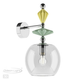 Светильник настенный 4893/1WB Odeon Light Exclusive Хром/раноцветн./керамика/стекло
