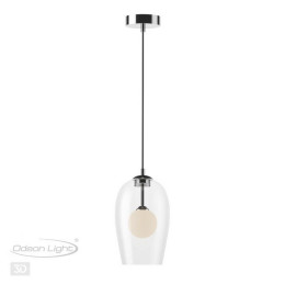 Светильник подвесной 4952/1 Odeon Light Хром/ белый/прозрачный/стекло