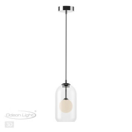 Светильник подвесной 4953/1 Odeon Light Хром/ белый/прозрачный/стекло