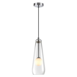 Светильник подвесной 4954/1 Odeon Light Хром/ белый/прозрачный/стекло