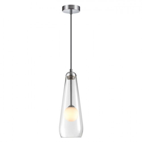 Светильник подвесной 4954/1 Odeon Light Хром/ белый/прозрачный/стекло