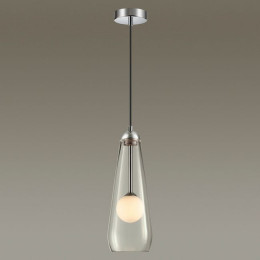 Светильник подвесной 4954/1 Odeon Light Хром/ белый/прозрачный/стекло